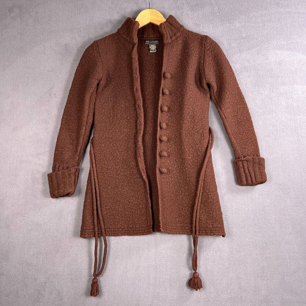 Vintage Banana Republic Wool Blend Knit Cardigan Sweater Small Burgundy Wine